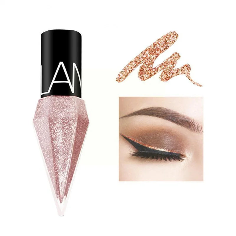 Eye Shadow Pearlescent Diamond Eye Shadow Liquid 5-Color Sequins Makeup Smooth Mini Fine Brush Eyeliner Shine and Head