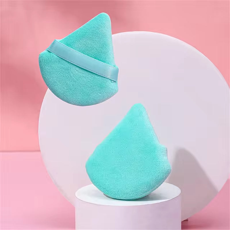 1Pc Velvet Triangle Shaped Powder Puff Wet Dry Used Washable Soft Makeup Sponge Tool for Foundation Powder Blusher