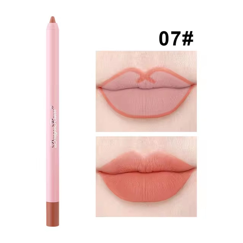  Nude Matte Lipstick Pen Lip Liner Pencil Waterproof Long Lasting Lip gloss Plum Pink Plump Lip Stain Korean Makeup