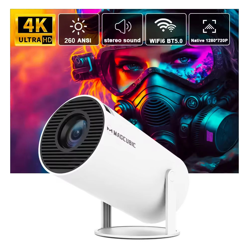 Projector 4K Android 11 HY300 Dual Wifi6 260ANSI Allwinner H713 BT5.0 1080P 1280*720P Cinema Outdoor Portable Projector