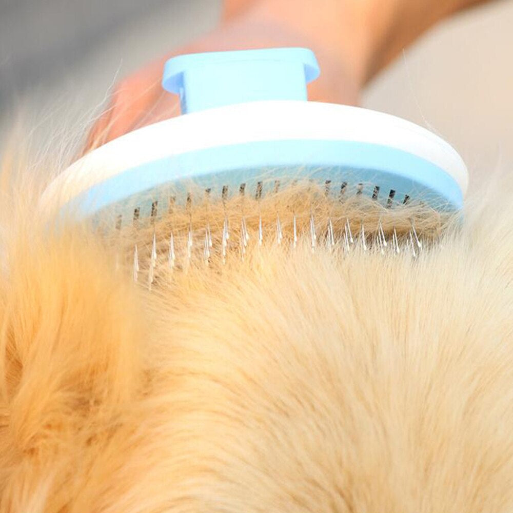 Dog Hair Removal Comb Grooming Brush Stainless Steel Cats Combs Automatic Non-Slip Brushs for Dogs Cats Dog Brush