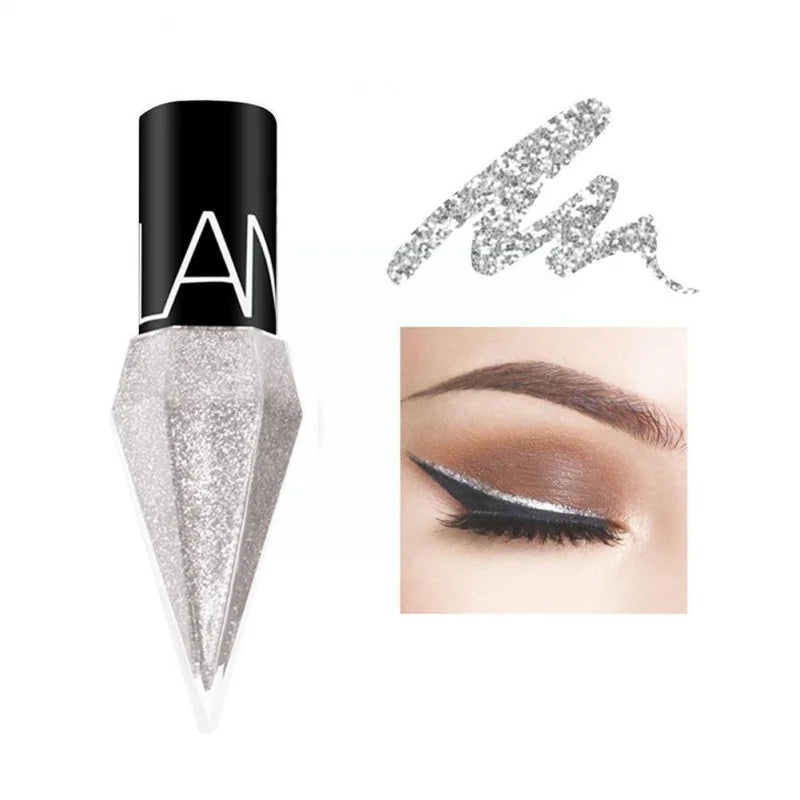 Eye Shadow Pearlescent Diamond Eye Shadow Liquid 5-Color Sequins Makeup Smooth Mini Fine Brush Eyeliner Shine and Head