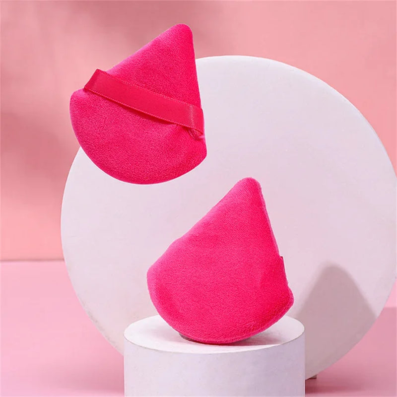 1Pc Velvet Triangle Shaped Powder Puff Wet Dry Used Washable Soft Makeup Sponge Tool for Foundation Powder Blusher