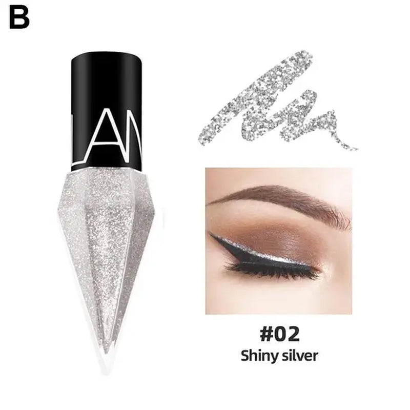 Eye Shadow Pearlescent Diamond Eye Shadow Liquid 5-Color Sequins Makeup Smooth Mini Fine Brush Eyeliner Shine and Head