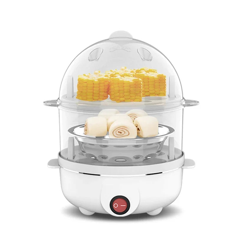 Multifunction Electric Egg Cooker Double Layers Egg Boiler Corn Milk Rapid Breakfast Cooking Egg Steamer Appliances Kitchen