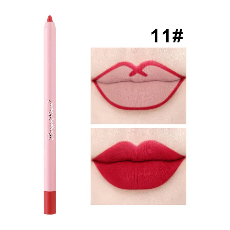  Nude Matte Lipstick Pen Lip Liner Pencil Waterproof Long Lasting Lip gloss Plum Pink Plump Lip Stain Korean Makeup