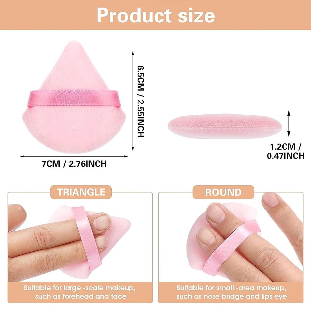 1Pc Velvet Triangle Shaped Powder Puff Wet Dry Used Washable Soft Makeup Sponge Tool for Foundation Powder Blusher