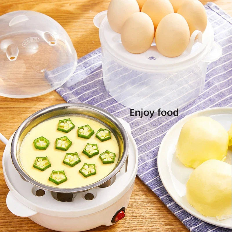 Multifunction Electric Egg Cooker Double Layers Egg Boiler Corn Milk Rapid Breakfast Cooking Egg Steamer Appliances Kitchen