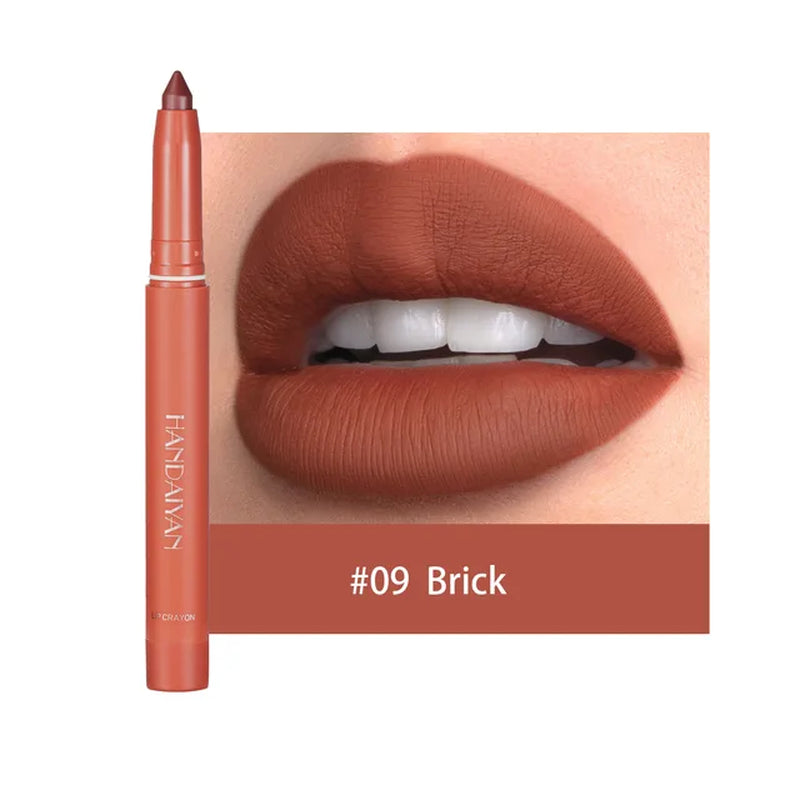  Nude Matte Lipstick Pen Lip Liner Pencil Waterproof Long Lasting Lip gloss Plum Pink Plump Lip Stain Korean Makeup