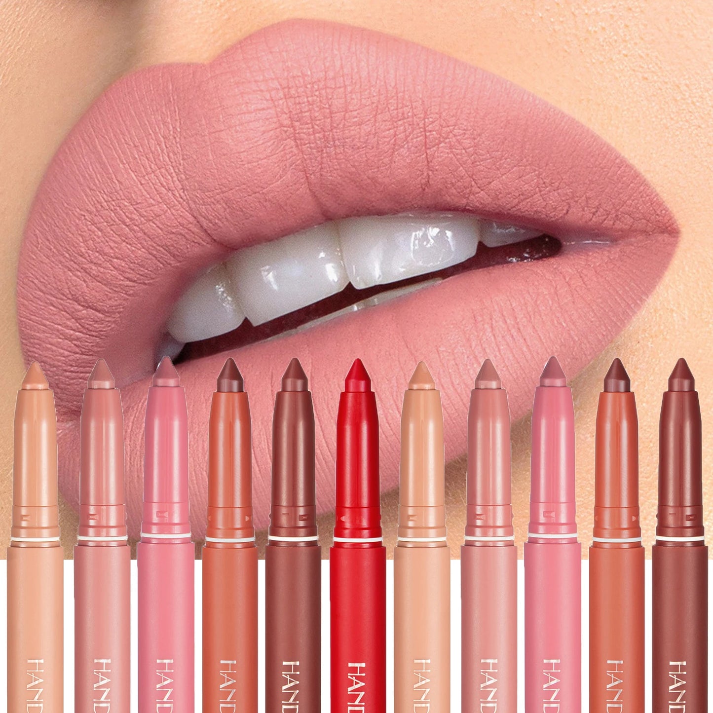  Nude Matte Lipstick Pen Lip Liner Pencil Waterproof Long Lasting Lip gloss Plum Pink Plump Lip Stain Korean Makeup