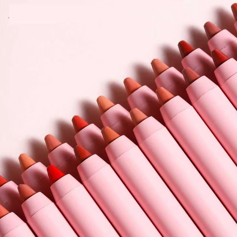  Nude Matte Lipstick Pen Lip Liner Pencil Waterproof Long Lasting Lip gloss Plum Pink Plump Lip Stain Korean Makeup