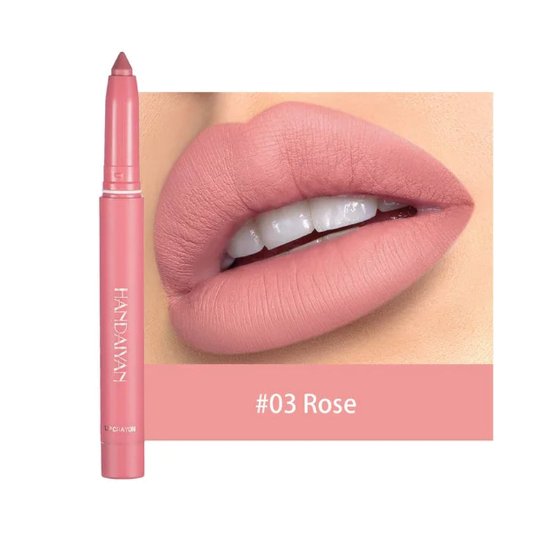  Nude Matte Lipstick Pen Lip Liner Pencil Waterproof Long Lasting Lip gloss Plum Pink Plump Lip Stain Korean Makeup