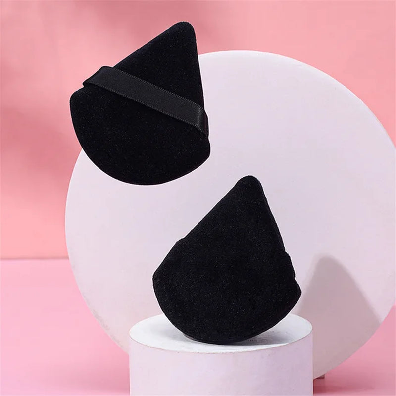 1Pc Velvet Triangle Shaped Powder Puff Wet Dry Used Washable Soft Makeup Sponge Tool for Foundation Powder Blusher