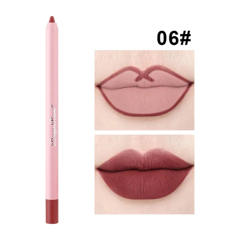  Nude Matte Lipstick Pen Lip Liner Pencil Waterproof Long Lasting Lip gloss Plum Pink Plump Lip Stain Korean Makeup