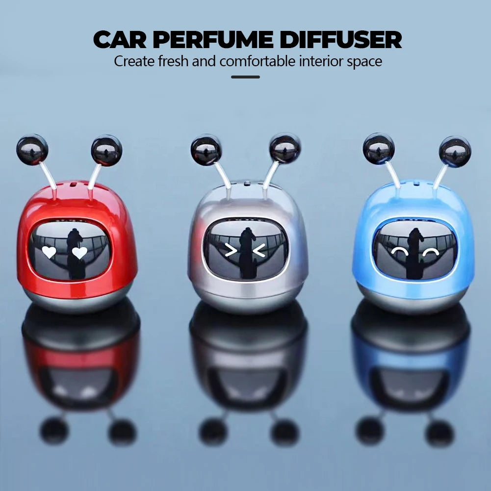 Cute Robot Car Diffuser Air Vent Cleaner Car Perfume Air Freshener Robot Interior Accessories Solid Fragrance Car Ornament Decor