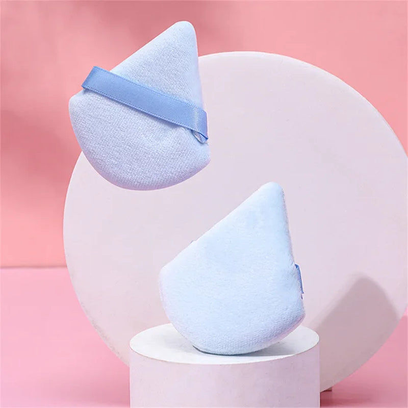 1Pc Velvet Triangle Shaped Powder Puff Wet Dry Used Washable Soft Makeup Sponge Tool for Foundation Powder Blusher