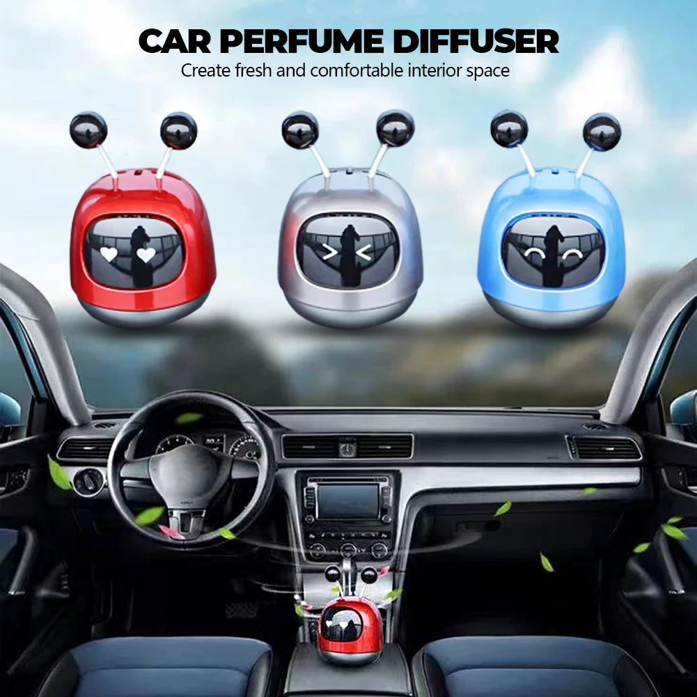 Cute Robot Car Diffuser Air Vent Cleaner Car Perfume Air Freshener Robot Interior Accessories Solid Fragrance Car Ornament Decor