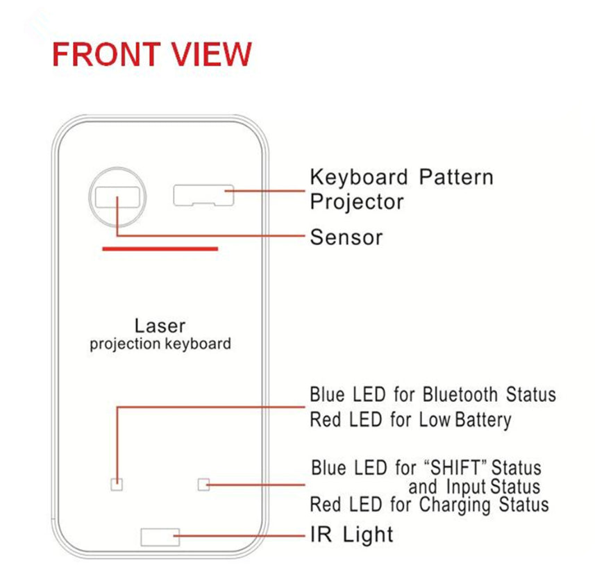 LEING FST Virtual Laser Keyboard Bluetooth Wireless Projector Phone Keyboard for Computer Pad Laptop