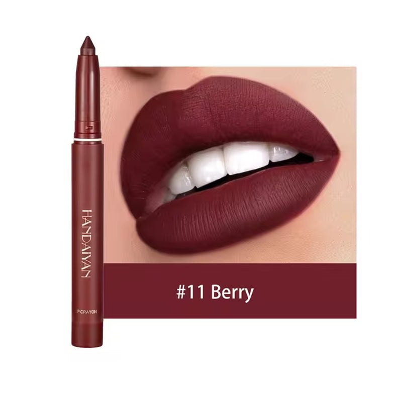  Nude Matte Lipstick Pen Lip Liner Pencil Waterproof Long Lasting Lip gloss Plum Pink Plump Lip Stain Korean Makeup