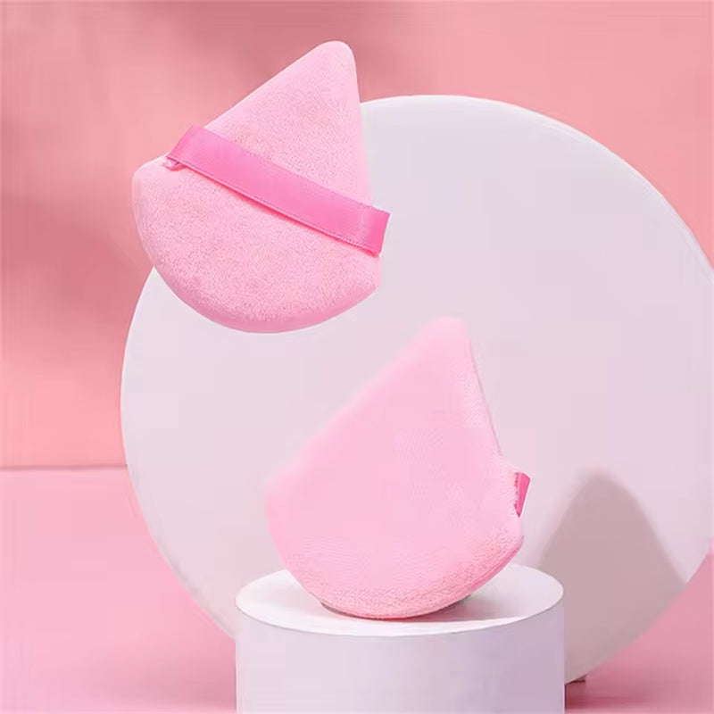 1Pc Velvet Triangle Shaped Powder Puff Wet Dry Used Washable Soft Makeup Sponge Tool for Foundation Powder Blusher