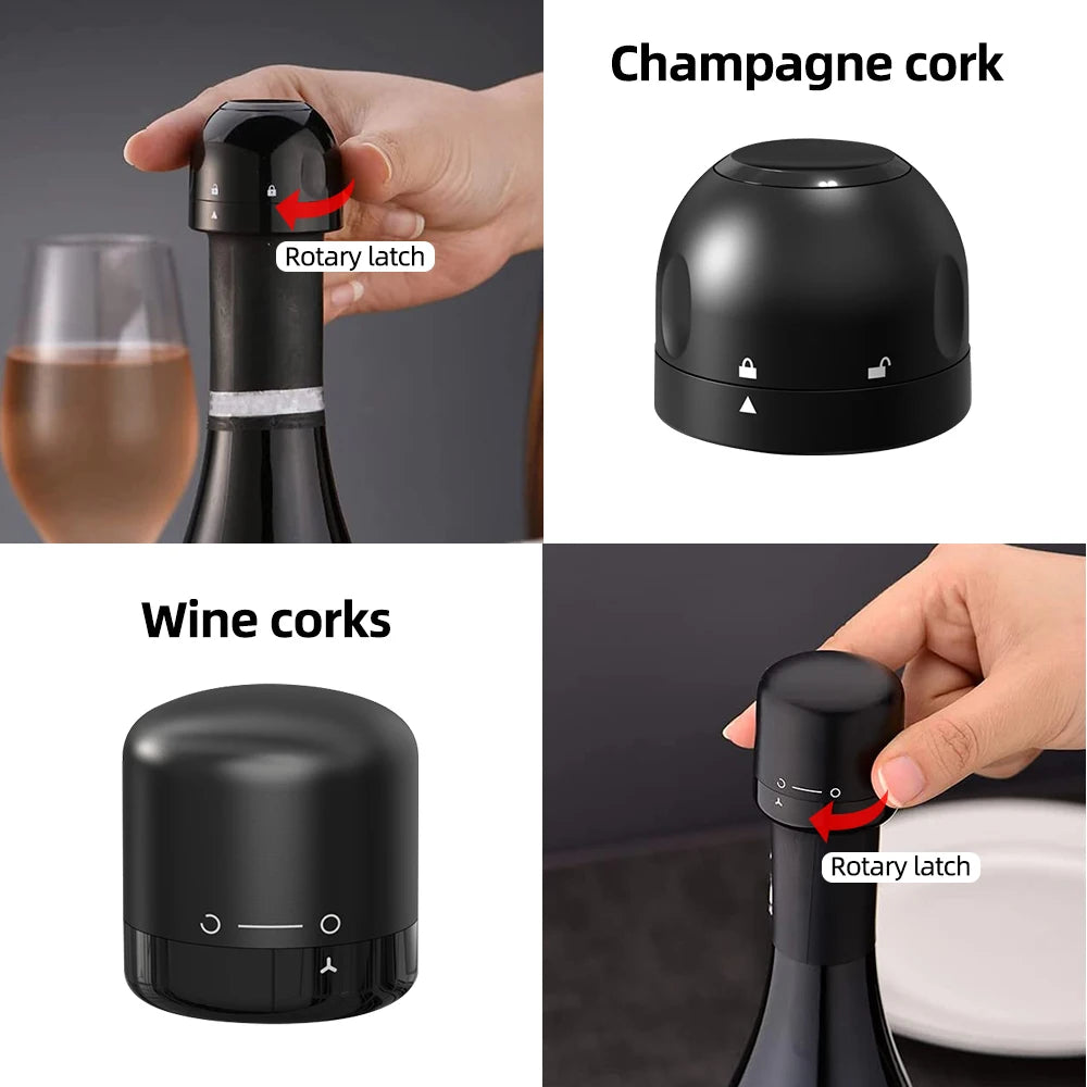 1/2/3Pcs Wine Bottle Stoppers Reusable Vacuum Sealed Red Wine Champagne Stopper Leak-Proof Storage for Wine Plug Barware Tools